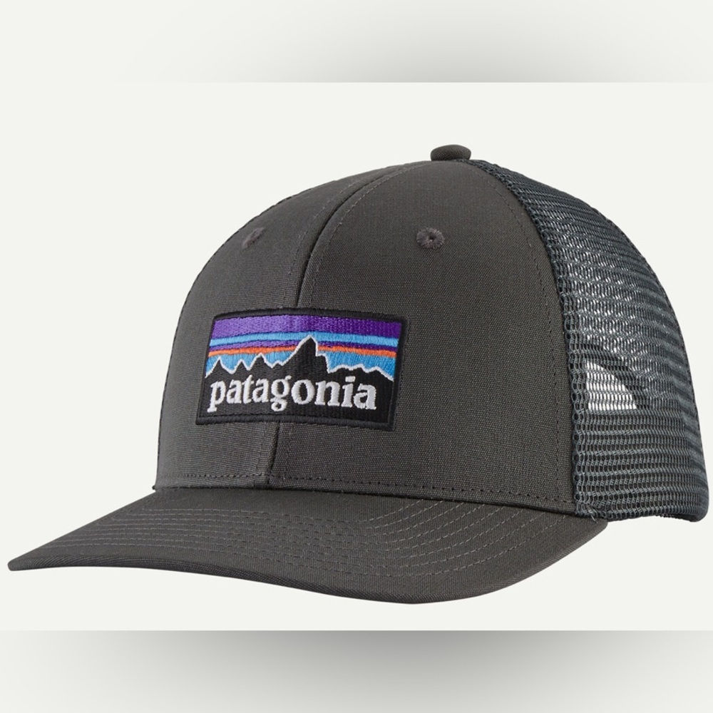 Patagonia Logo Forge Gray‎ Trucker Hat 100% Organic Cotton Unisex Gorpcore EUC